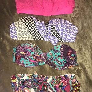 4 Piece Strapless Bathing Suit Tops